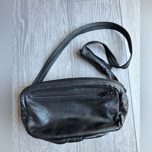 DayMaker Santa Barbara Large Half-Moon Anti Theft Leather Waist Pack Sling Bag